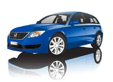 Voiture de location berline bleue livrée propre au client